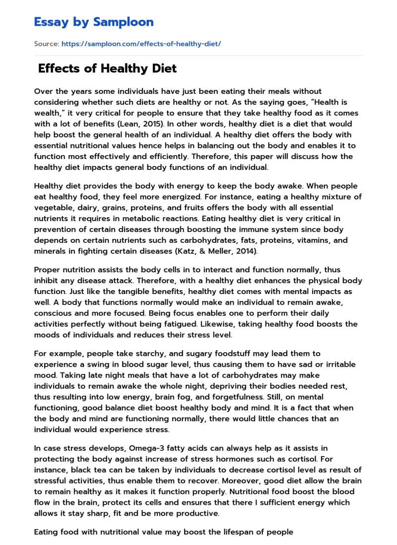 Healthy Diet Essay Building A Healthy Diet Essay Example Topics And - Download Stunning Vintage Photo | HD