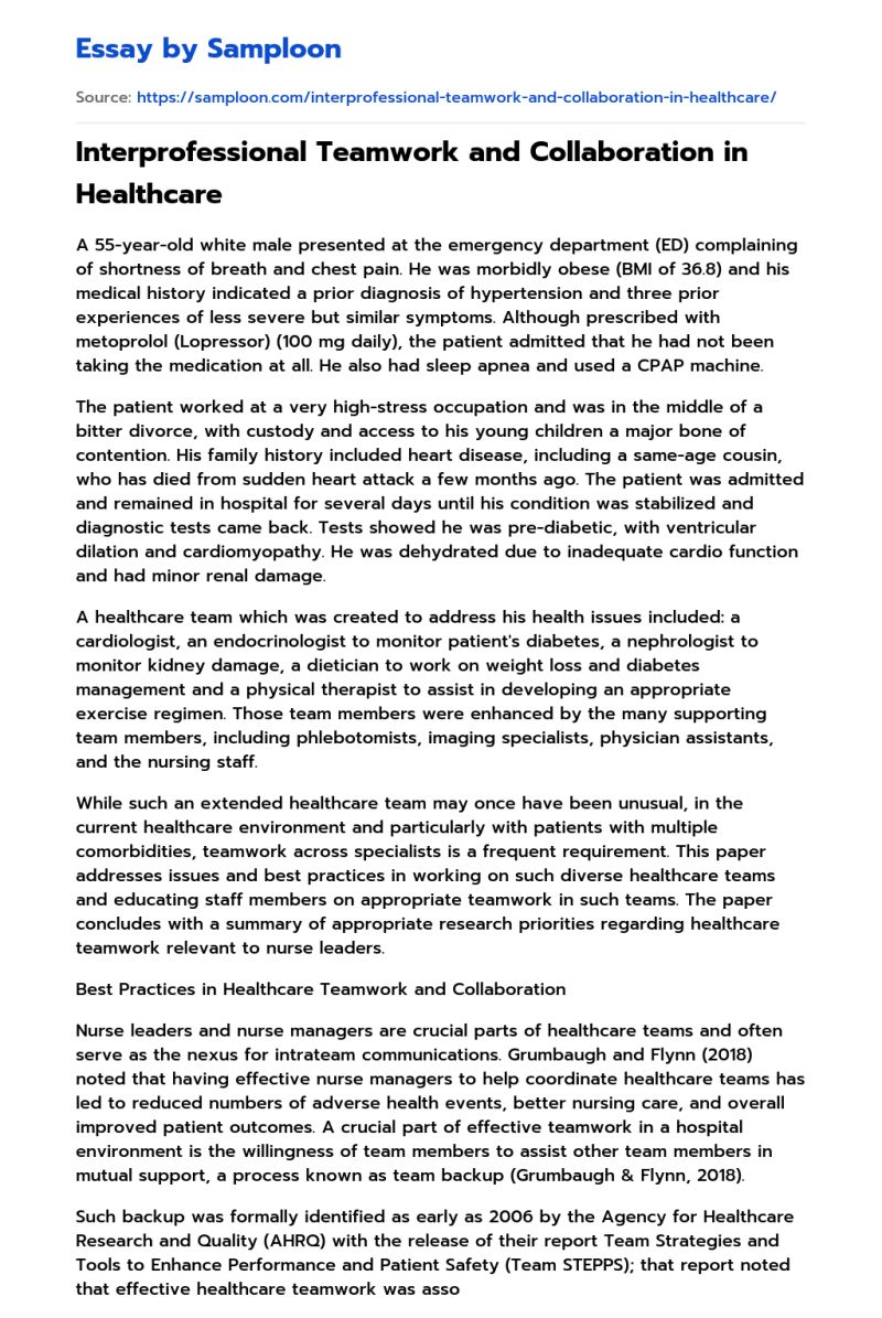 Teamwork And Interprofessional Collaboration Essay 1302 Words - Vintage Wallpapers - High Quality 8K Collection