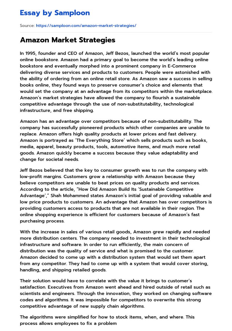 Amazon Business Analysis Free Essay Sample On Samploon Com - Vintage Pictures - Beautiful High Resolution Collection