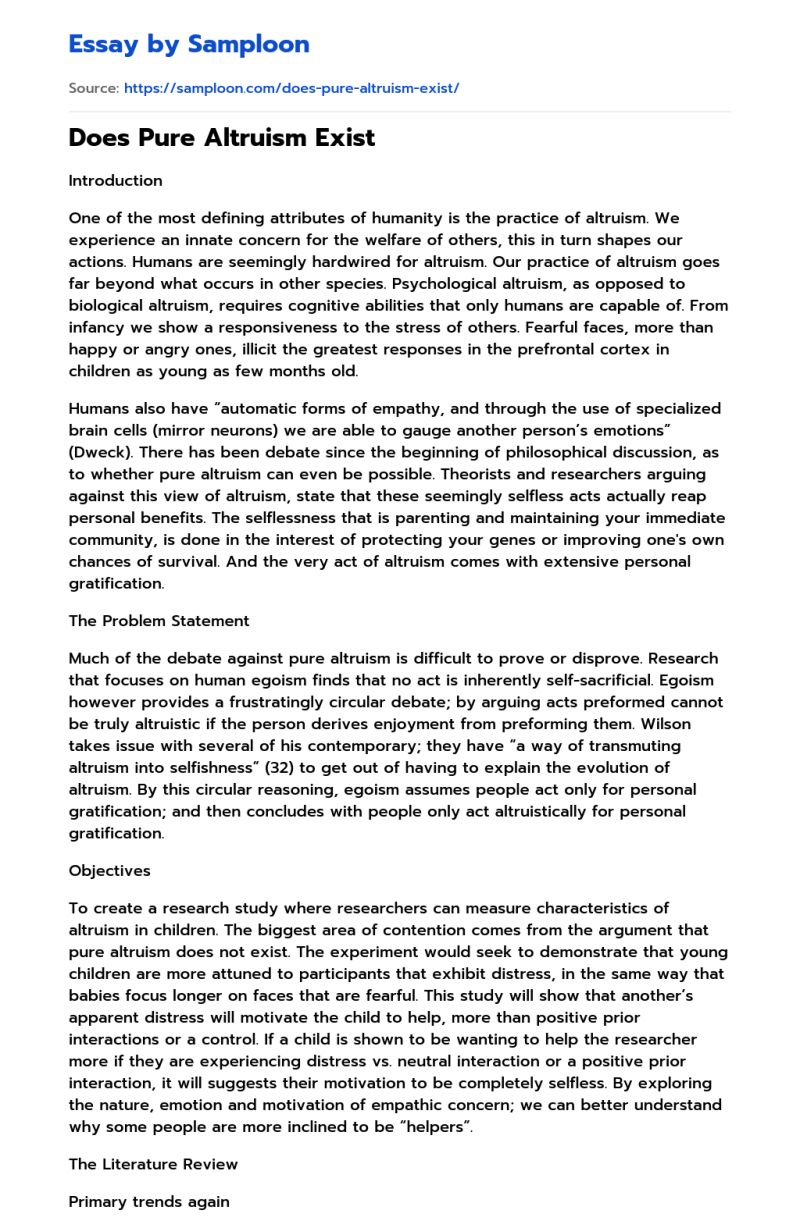 Altruism Essay Pdf - Professional High Resolution Vintage Arts | Free Download