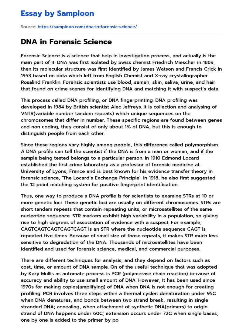 %e2%89%ab Dna Profiling In Forensic Science Free Essay Sample On Samploon Com - Colorful Patterns - Modern Full HD Collection