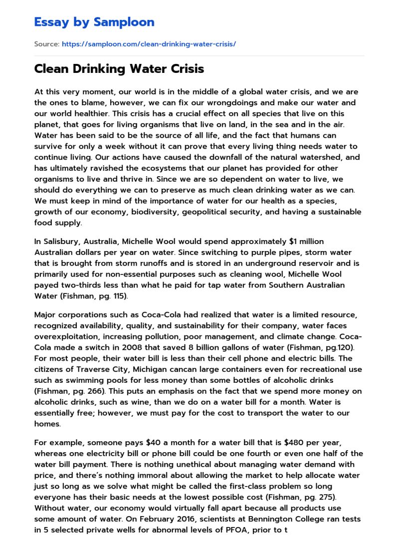 Packaged Water Free Essay Sample On Samploon Com - Best Vintage Patterns in HD