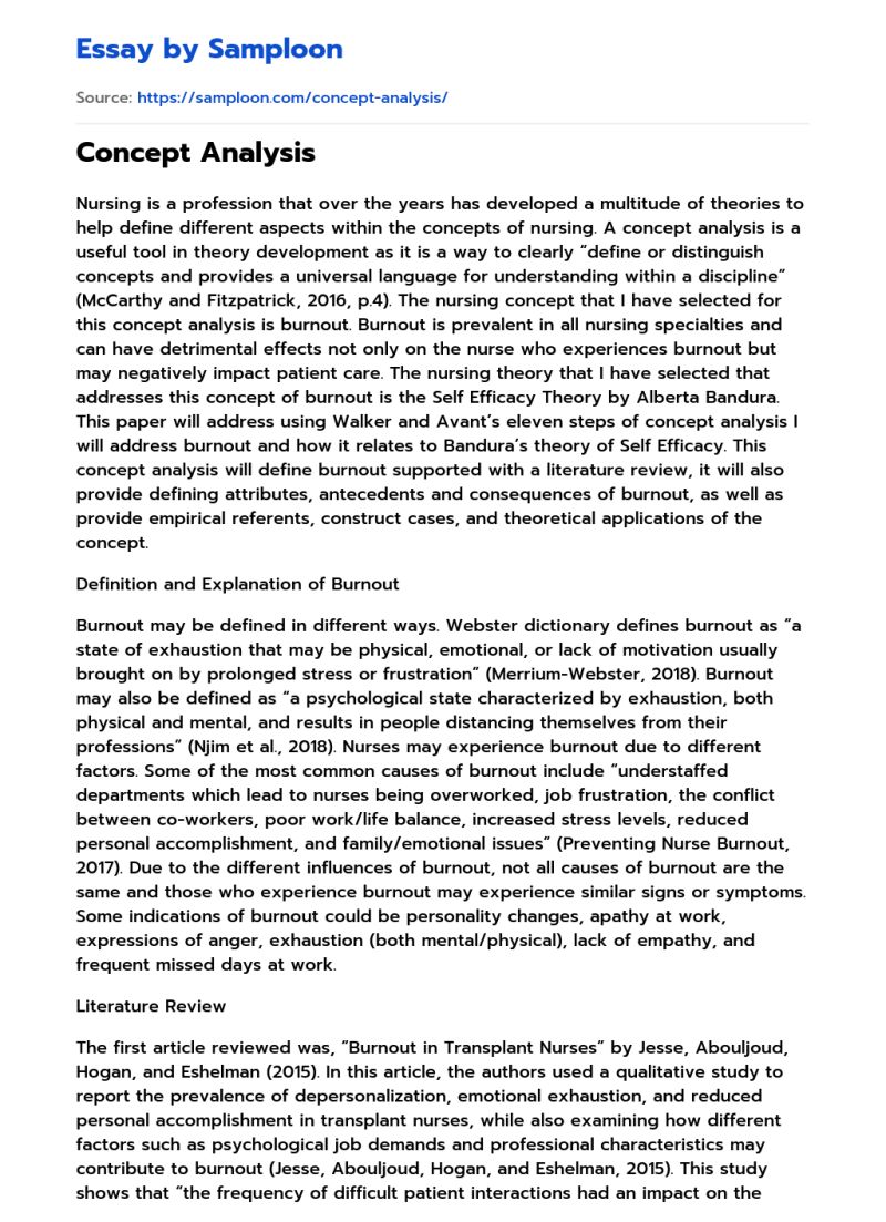 Concept Analysis Paper Example Pdf - Premium Nature Art Gallery - Mobile