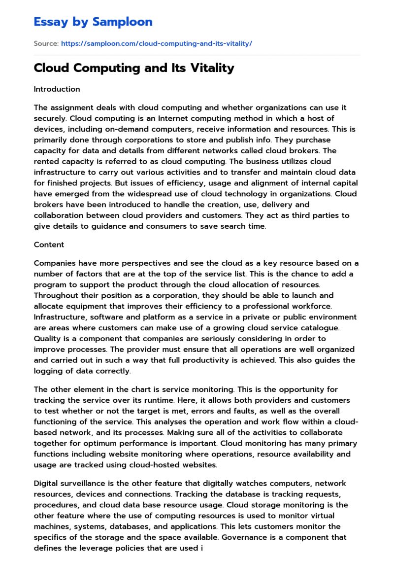 Understanding Of Cloud Computing Free Essay Sample On Samploon Com - Download High Quality Abstract Image | Full HD