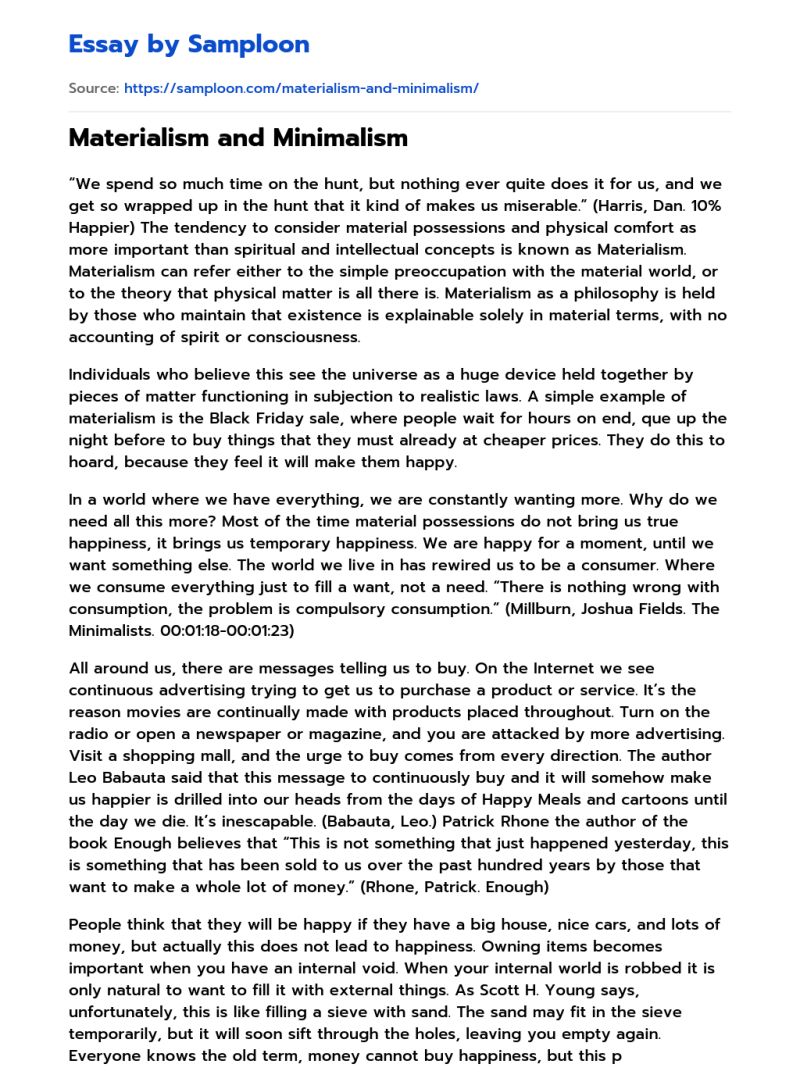 Essay On Materialism Pdf - Best Sunset Photos in Mobile