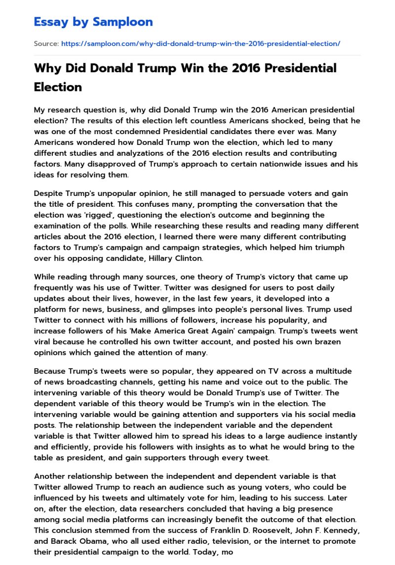 Donald Trump Campaign Speech Free Essay Sample On Samploon Com - Nature Background Collection - High Resolution Quality