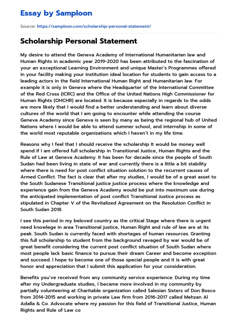 Scholarship Personal Statement Sample - Premium Light Photo Gallery - Ultra HD