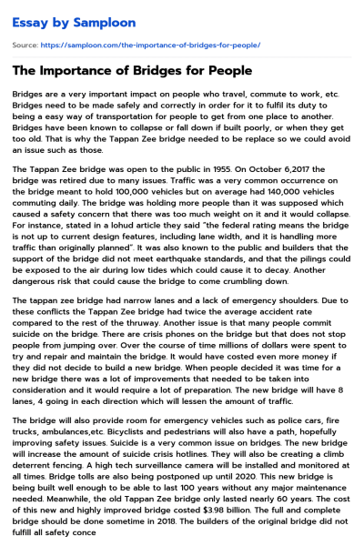 Essay on bridges