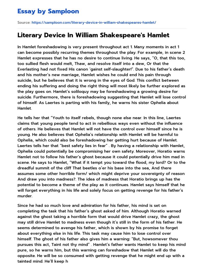 Hamlet Analysis Notes Presentation Analyzing Literary Devices - Mountain Design Collection - High Resolution Quality
