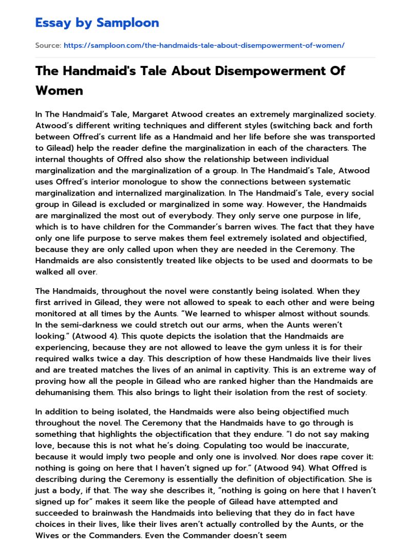 %e2%89%ab The Handmaids Tale And Gender Inequality Free Essay Sample On Samploon Com - Stunning Vintage Illustration - HD
