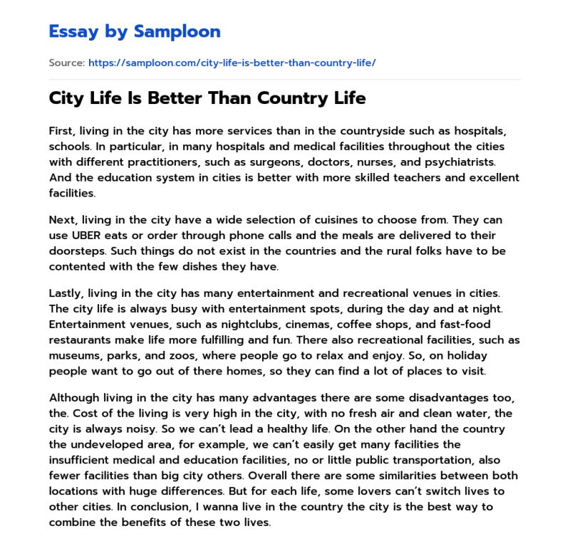 Eng Assignment City Life Better Than Country Life Or Country Life Is - Best Nature Arts in Ultra HD