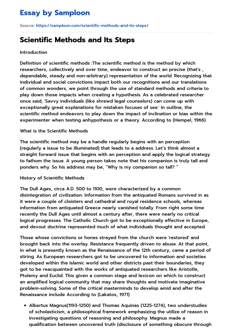 Scientific Methods And Knowledge Free Essay Example - Modern Sunset Design - Mobile