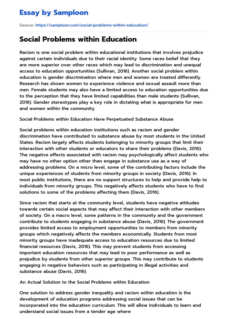 Social Problems Assignment 1 Social Problem Within Education Chevelle - Ocean Design Collection - 4K Quality