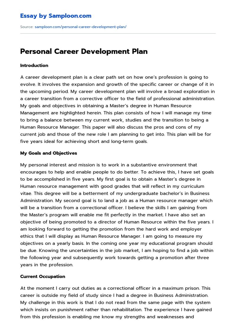 Creating A Career Development Plan Essay Example Studyhippo Com - Best Landscape Photos in 4K