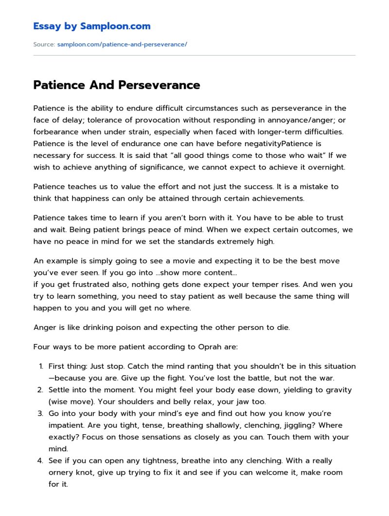 Perseverance Essay Pdf Self Improvement - Elegant Ocean Design - High Resolution