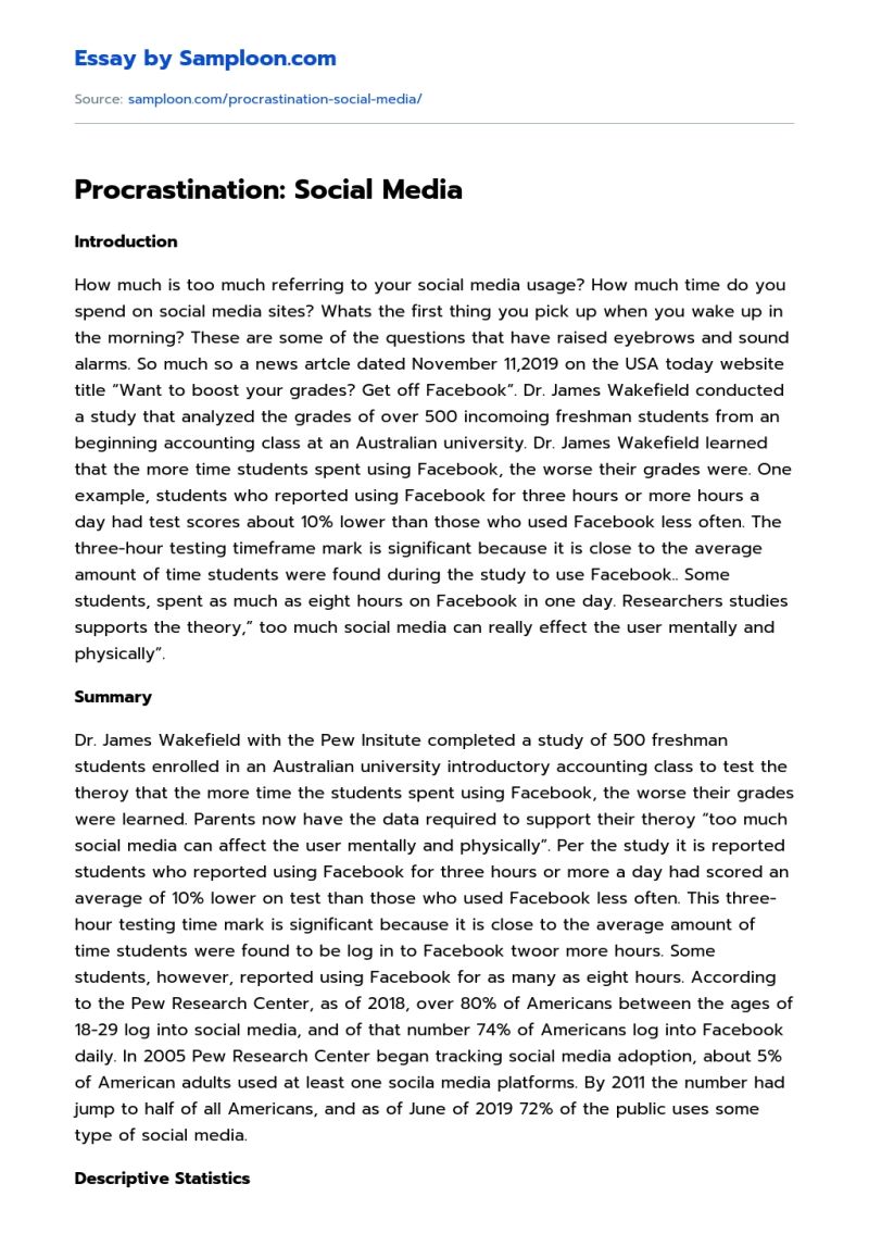 Procrastination Free Essay Sample On Samploon Com - Premium Light Image - Full HD