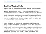 тйл Benefits Of Reading Books Free Essay Sample On Samploon