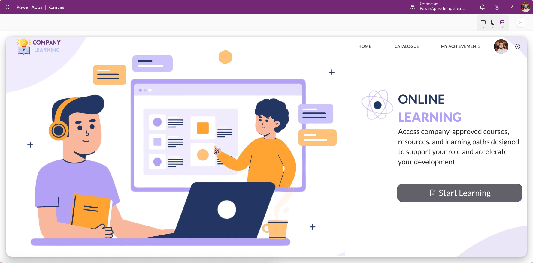 Company Learning Portal Power Apps Template