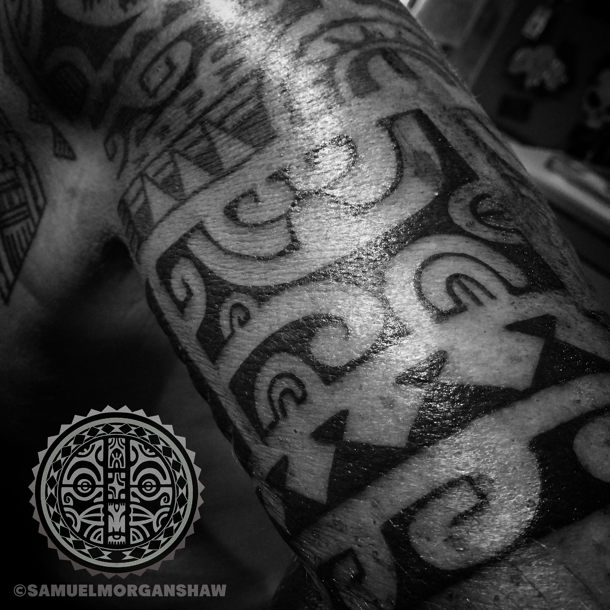 Marquesas style tattoo by Samuel Morgan Shaw