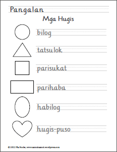 Mga Bilang at Mga Hugis Handwriting Worksheets - Samut-samot
