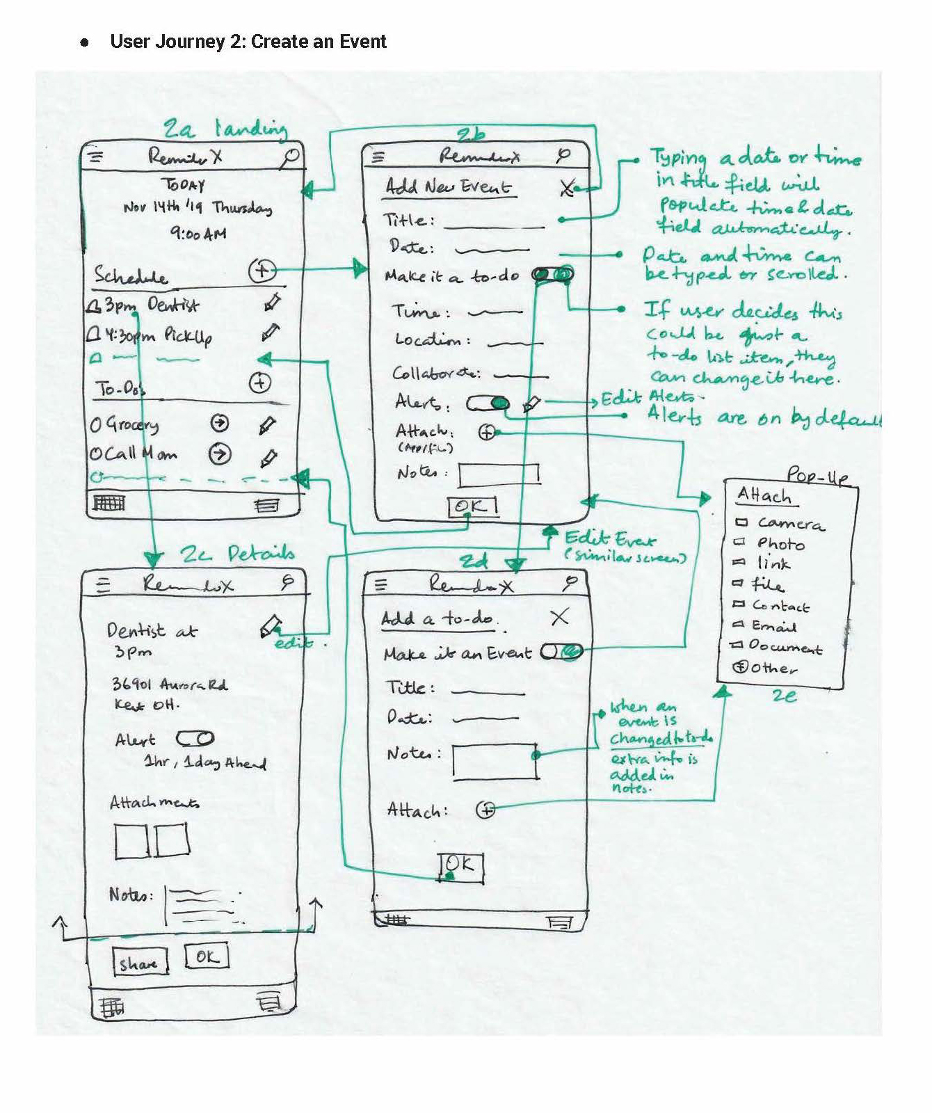 Reminder App Sketch 