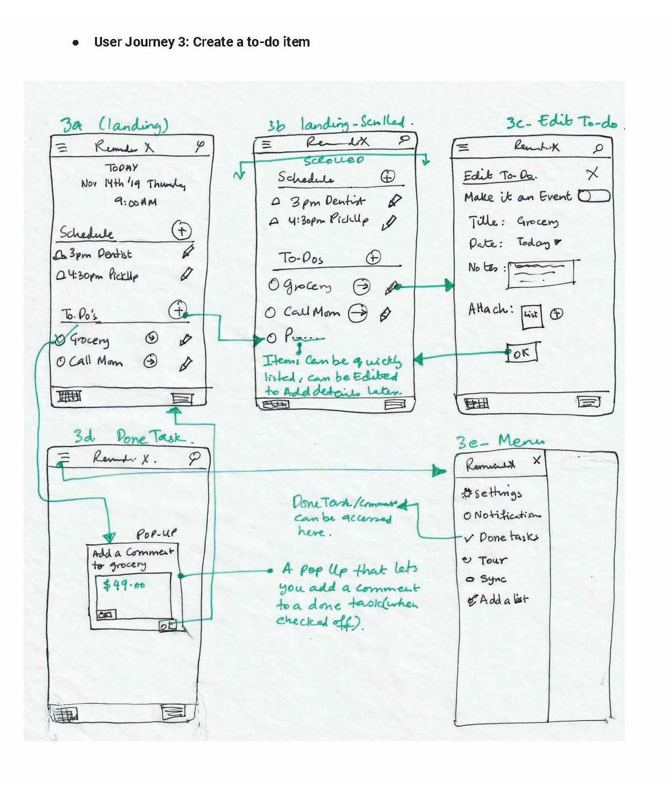 Reminder App Sketch 
