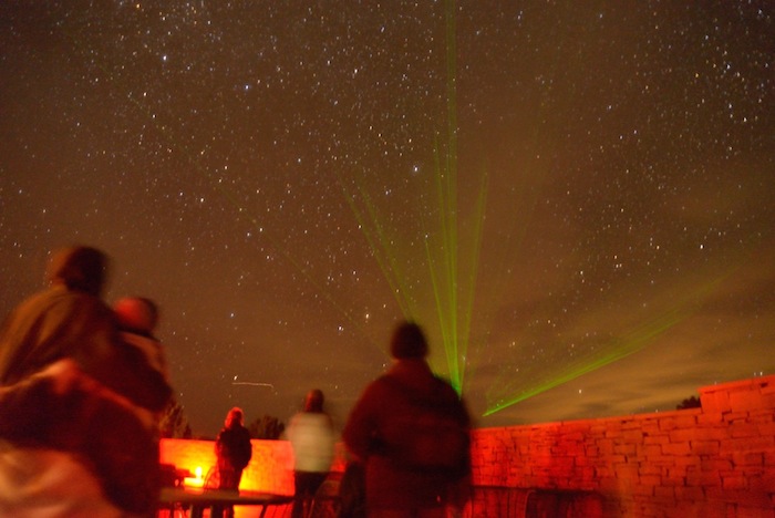 Visitors gather before a Star Party. Photo by Gretchen Greer.