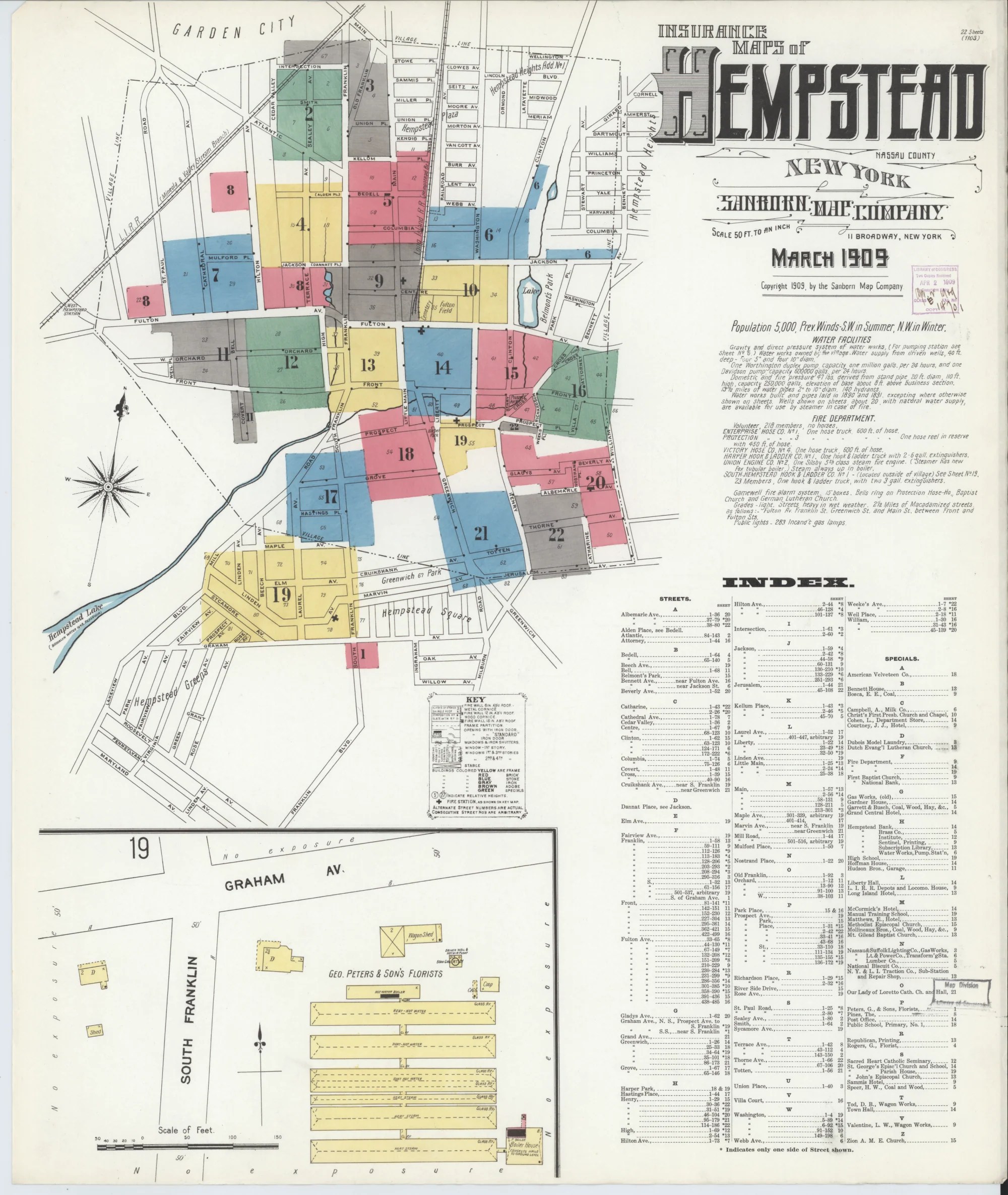 Hempstead1 New York Sanborn Fire Maps Hempstead1 
