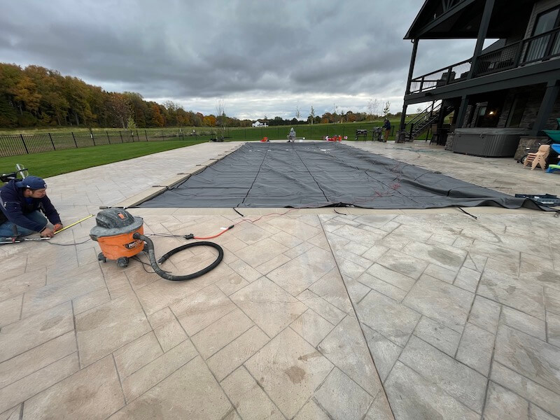 Pool cover installation
