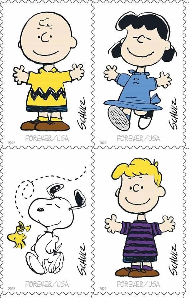 charles m Schulz 2022 stamps set