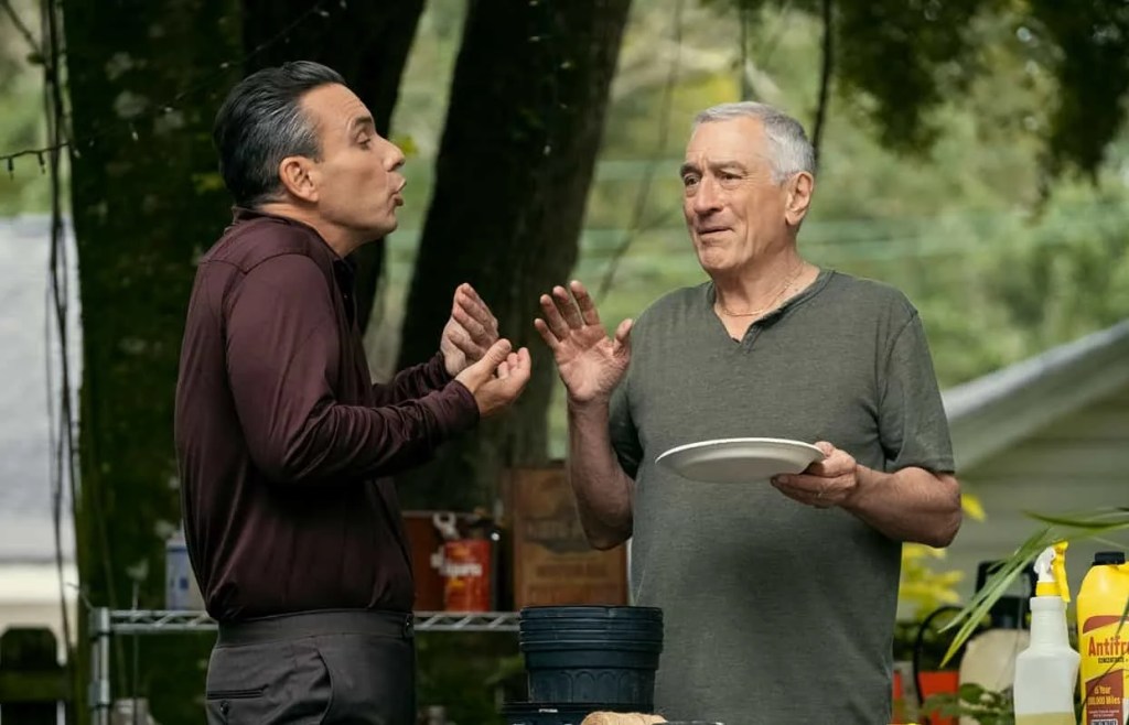Sebastian Maniscalco and Robert De Niro in the new comedy About My Father Robert Nero
