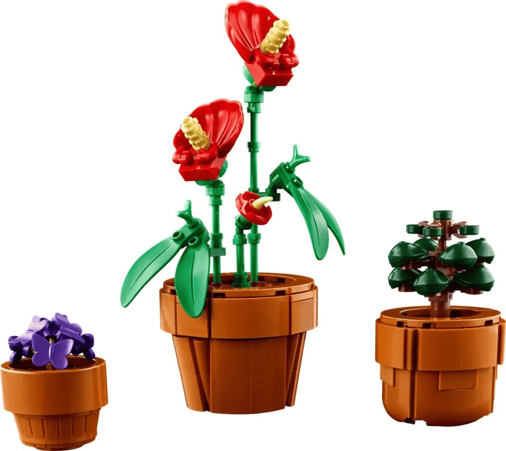 The LEGO Icons Tiny Plants endeavor celebrates the diverse world of flora, encompassing arid, tropical, and carnivorous species, each thoughtfully ensconced in its own meticulously designed, terracotta-hued container.
