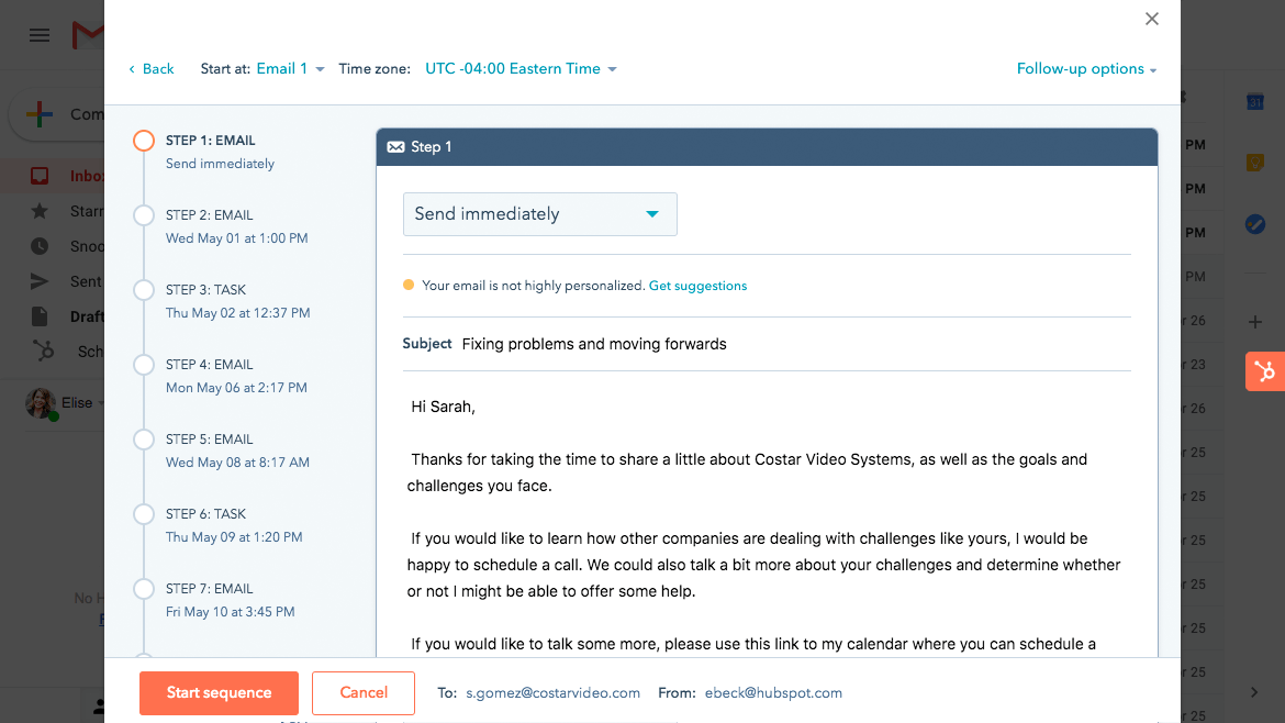 Hubspot Sequences