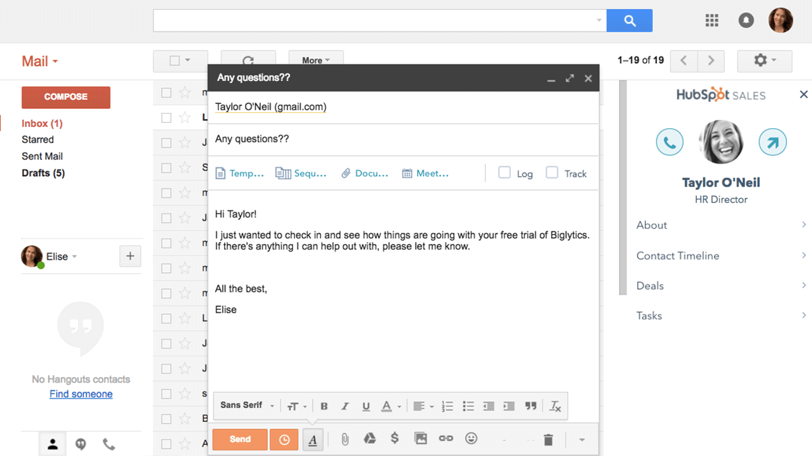 Hubspot gmail integration