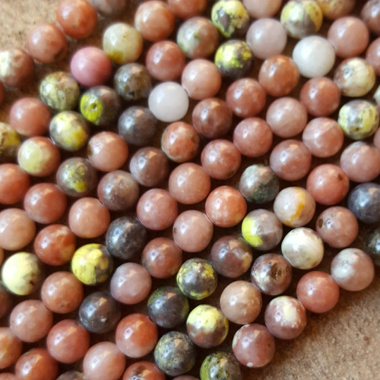 Cherry Blossom Jasper Round Gemstone Beads Sands Of Time Designs