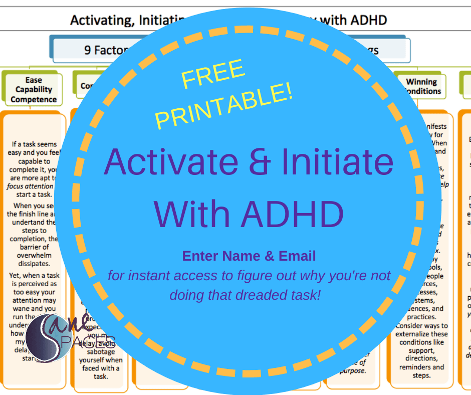 ADHD Get Started Printable Tool: Activate & Initiate To Tasks