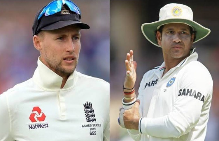 Split image of two cricket players: on the left, an England player in a white uniform with a navy cap and NatWest logo; on the right, an India player in white with a light hat and Sahara sponsor, raising his hand as if signaling or acknowledging.