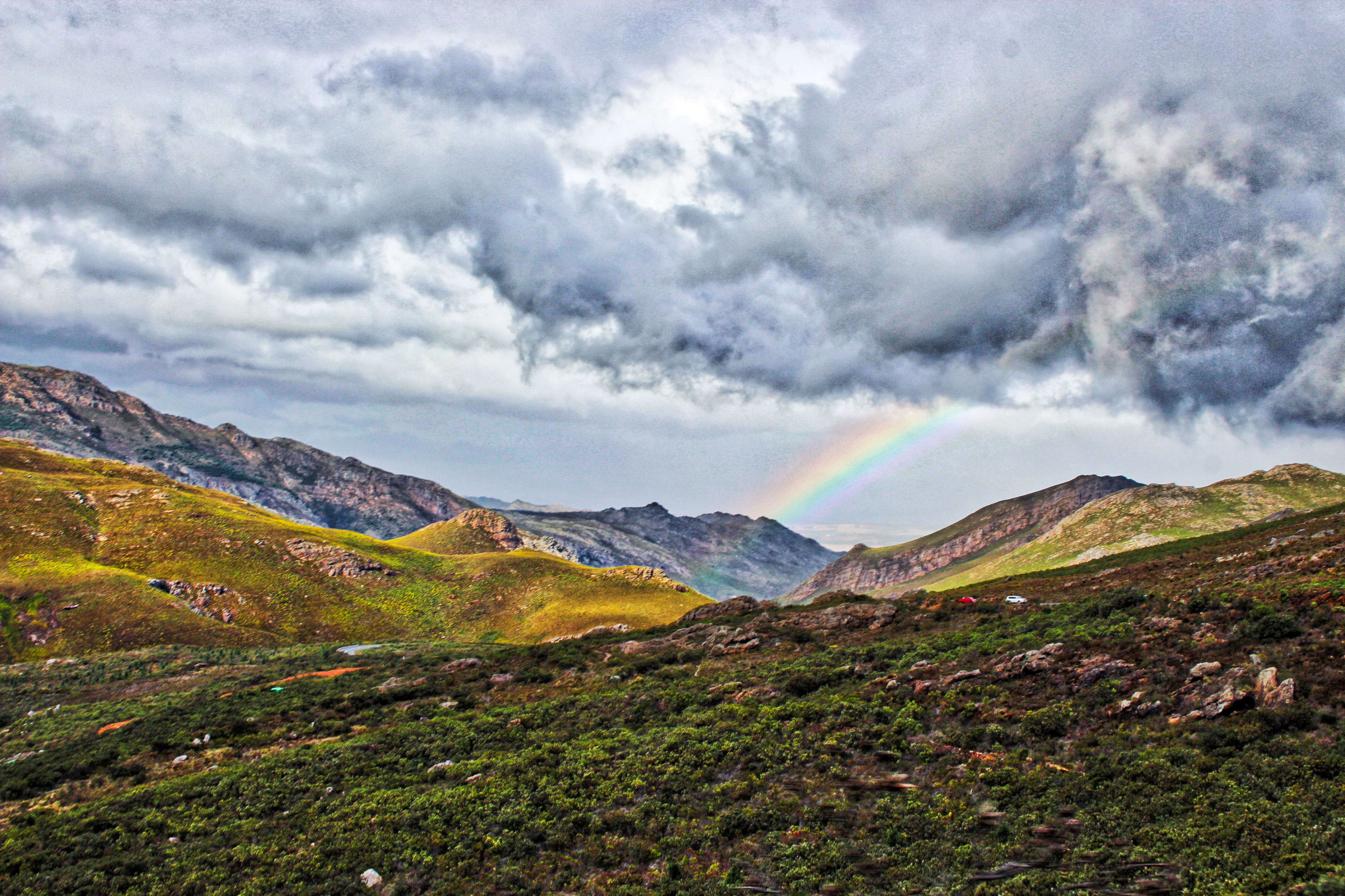 Rainbow in Franchhoek Pass South Africa