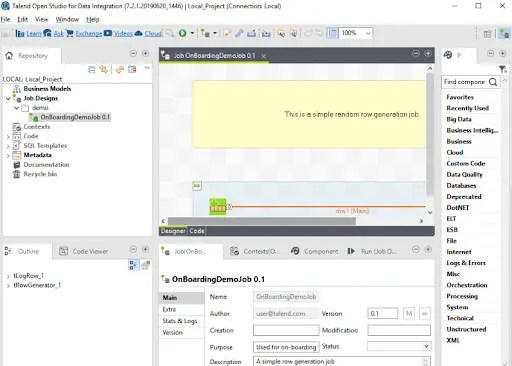 Talend interface