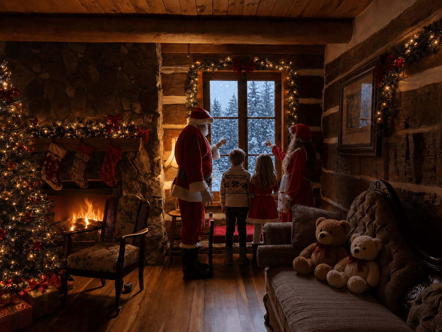 Christmas magic inside Santa's Log House