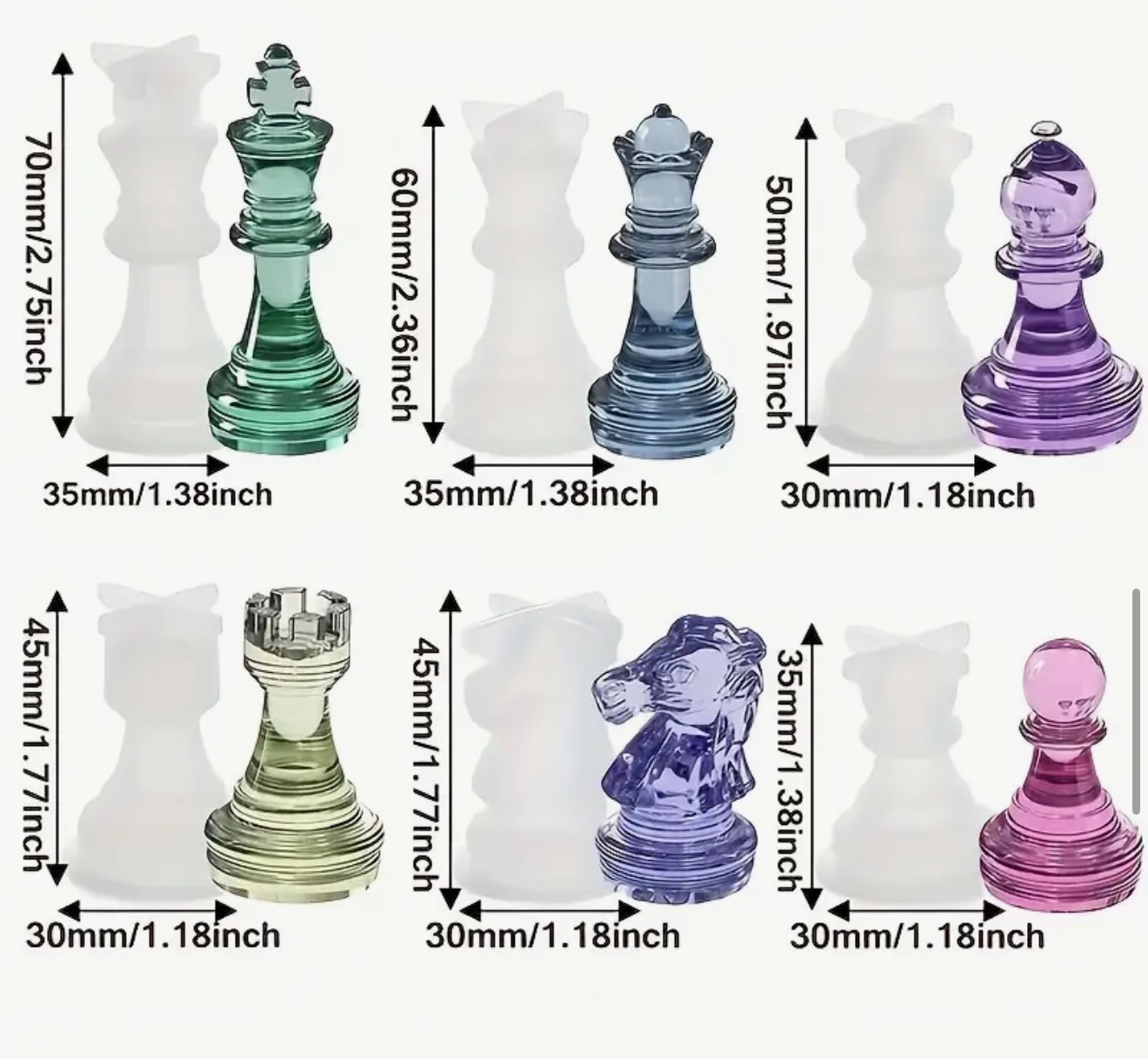 Single Chess Players Mold