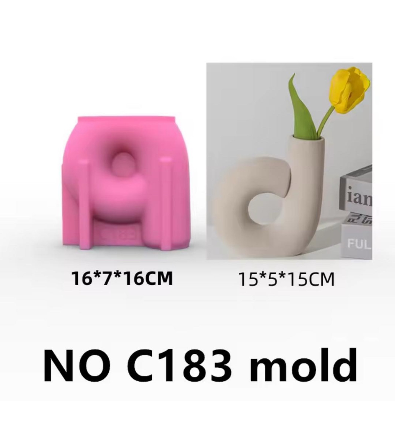 Letter D Nordic Gypsum Vase Mold