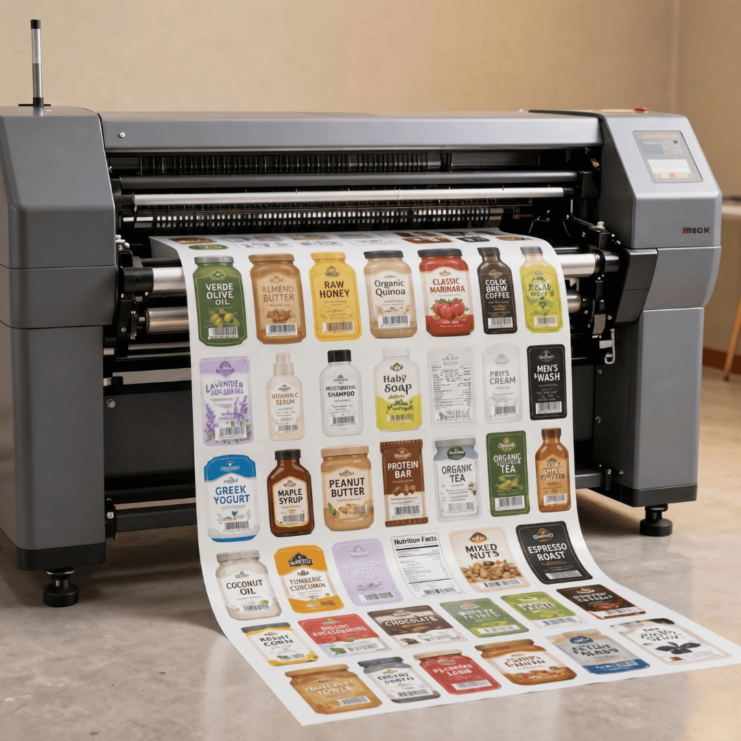 A large-format printer displaying a roll of paper on its feed.