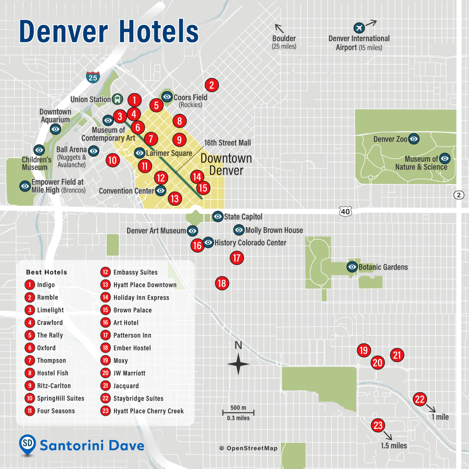 Landkarte Und Stadtplan Mit Denver Hotels Wips Live Denver Hotels Map 