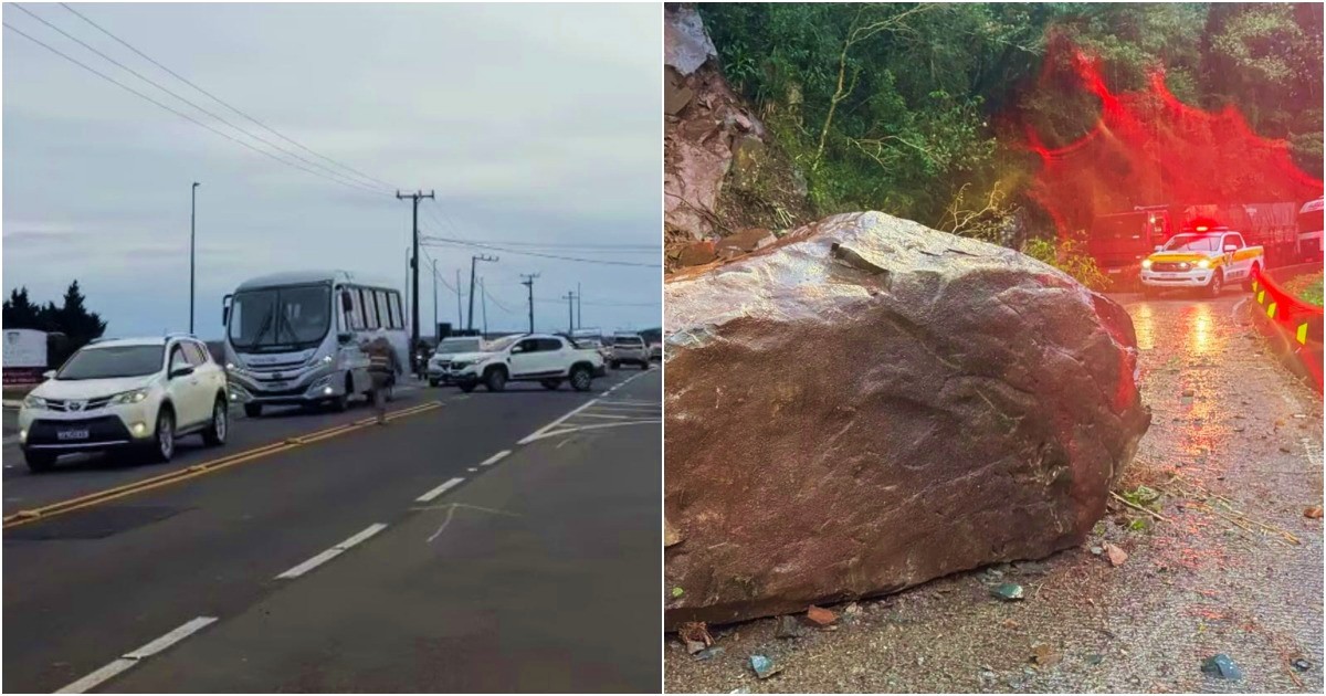 Serra do Rio do Rastro é totalmente liberada após retirada de pedras na SC-390