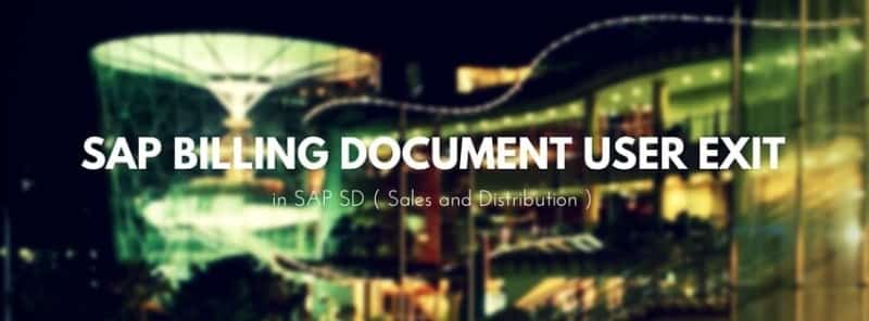 SAP Billing Document User Exit