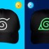Gorra negra infantil de Naruto con el símbolo de la Hoja luminiscente en la oscuridad para niños.