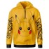Suéter amarillo para niño con capucha y diseño de Pikachu y Pokémon en las mangas
