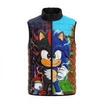 Chaleco acolchado para niño de Sonic y Shadow en azul y negro con cremallera