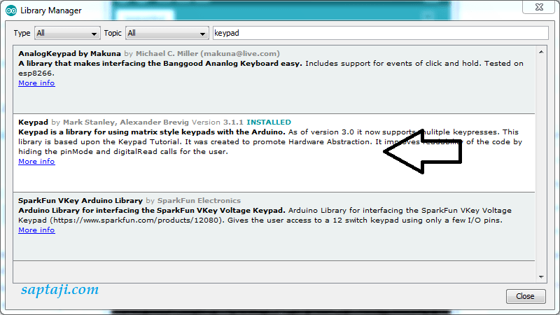 library-keypad-arduino-library-manager